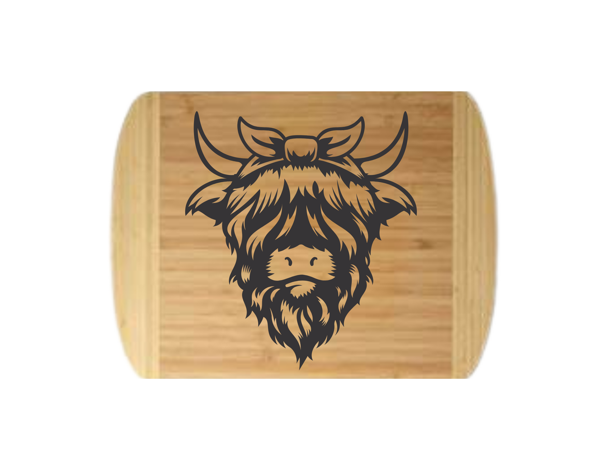 Highland cow head cutting board
