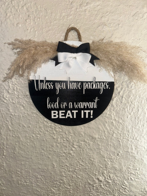 Beat it door hanger