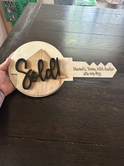 3D sold sign